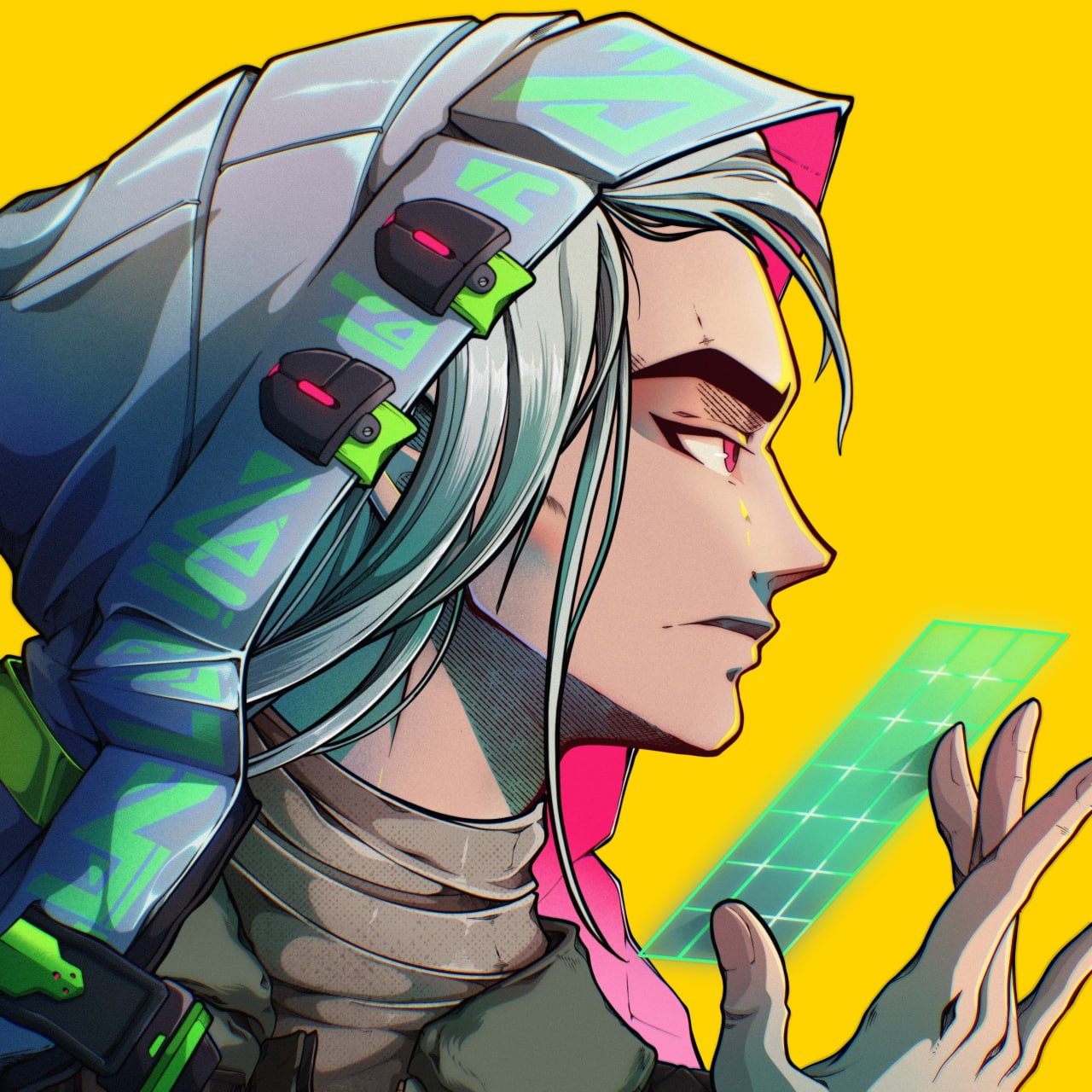 Afyniti cyberpunk quest character representing campaign progression