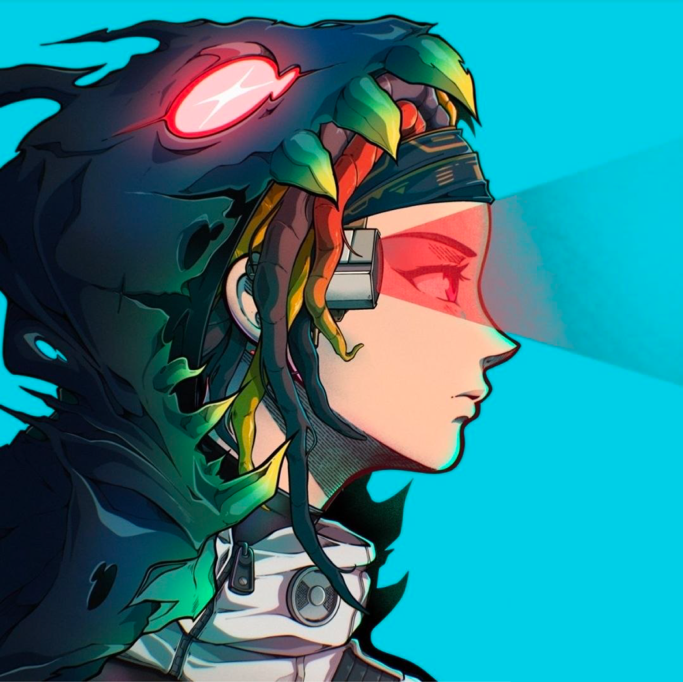 Afyniti cyberpunk quest character representing campaign progression