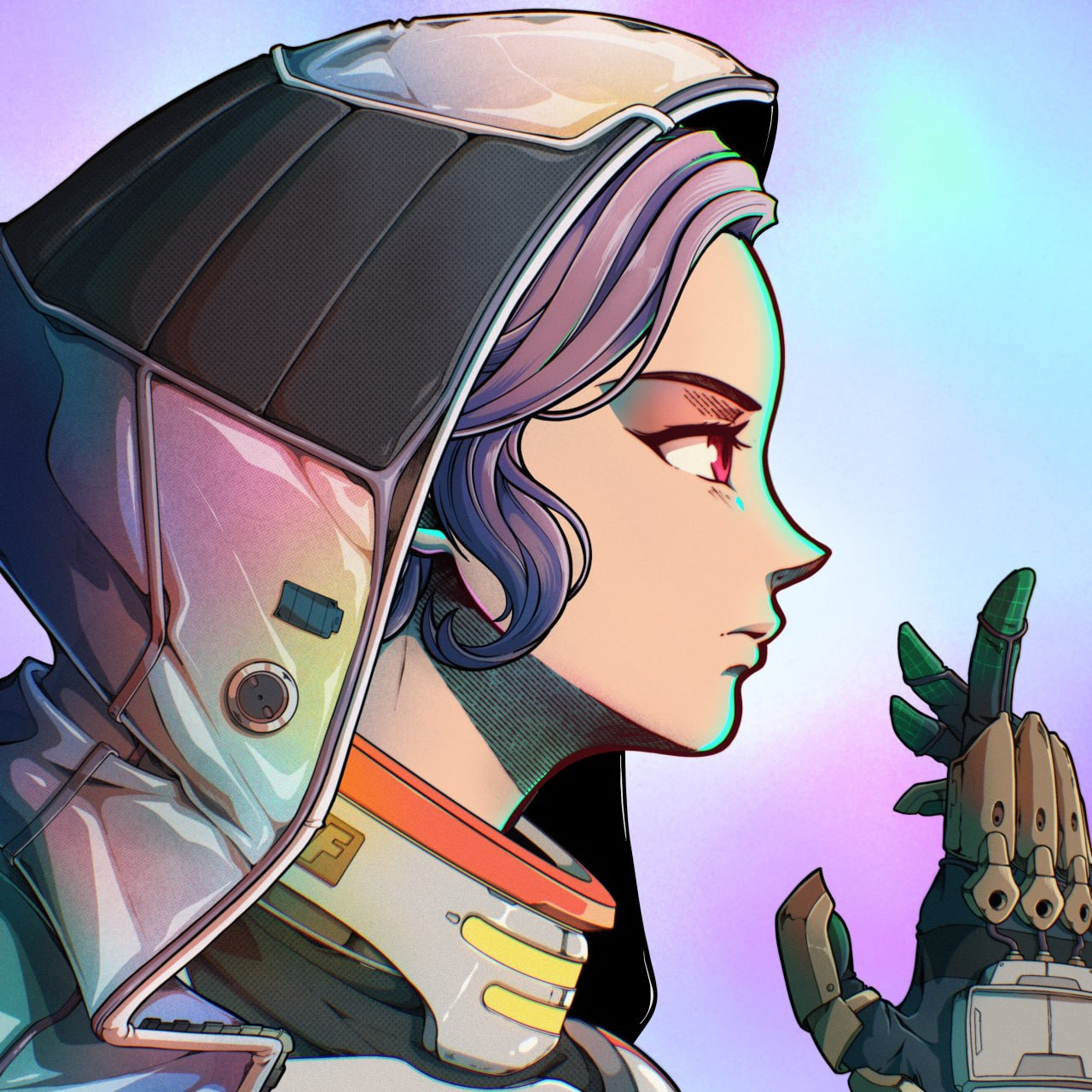 Afyniti cyberpunk quest character representing campaign progression
